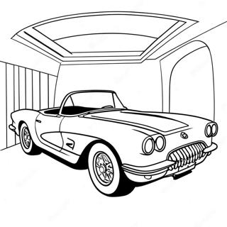 Klassisches Corvette Cabrio Ausmalbild | Corvette Ausmalbild