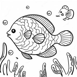 Flunder Unterwasserszene Ausmalbild | Flunder Ausmalbild