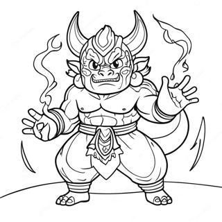 Sukuna mit verfluchter Energie Ausmalbild | Sukuna Ausmalbild