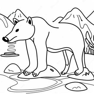 Ausmalbild von Alaskas Wildtieren | Alaska Ausmalbild