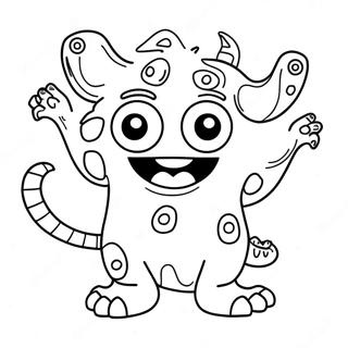 Lustige Monstercharaktere Ausmalbild | Lustig Ausmalbild