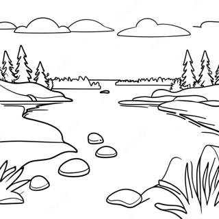Schöne Ausmalbild der Seen in Minnesota | Minnesota Ausmalbild