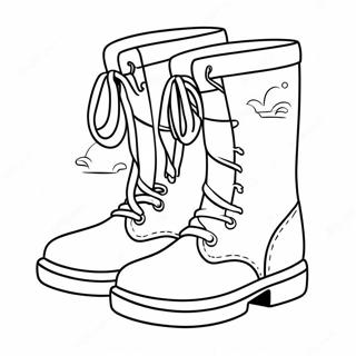 Niedliches Cartoon-Stiefel Ausmalbild | Stiefel Ausmalbild