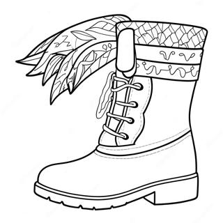 Stylisches Winterstiefel Ausmalbild | Stiefel Ausmalbild