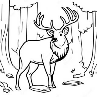 Majestätischer Elch im Wald Ausmalbild | Elch Ausmalbild