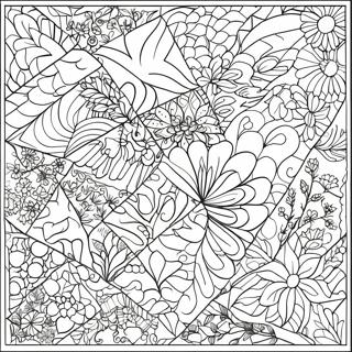 Patchwork Quilt Ausmalbild | Decke Ausmalbild