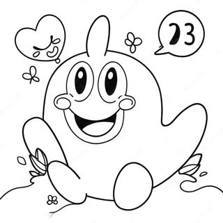 Niedliche Nummer 3 mit Smiley-Gesicht Ausmalbild | Nummer 3 Ausmalbild