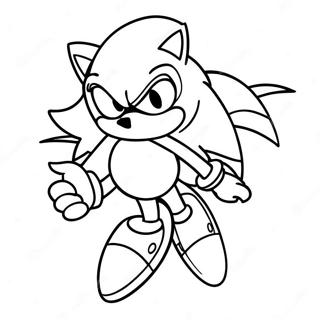 Sonic Silber in Aktion Ausmalbild | Sonic Silber Ausmalbild