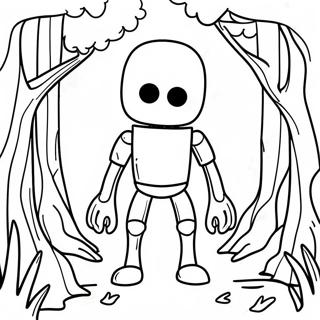 Gruseliger Enderman im Wald Ausmalbild | Enderman Ausmalbild