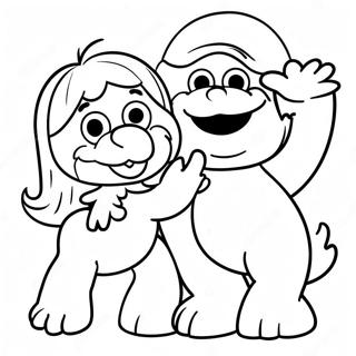 Elmo und Abby Spaß Ausmalbild | Elmo und Abby Ausmalbild