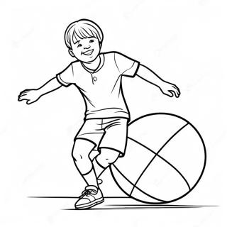 Jude Bellingham dribbelt den Ball Ausmalbild | Jude Bellingham Ausmalbild