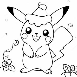 Pikachu Weihnachtsausmalbild | Pikachu Weihnachten Ausmalbild