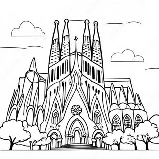 Barcelona Sagrada Familia Ausmalbild | Barcelona Ausmalbild