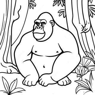Ivan der Gorilla im Dschungel Ausmalbild | Der Eine und Einzige Ivan Ausmalbild