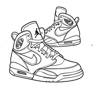 Air Jordan Sneakers in Aktion Ausmalbild | Air Jordan Ausmalbild
