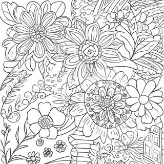 Folk Art Blumenmuster Ausmalbild | Volkskunst Ausmalbild