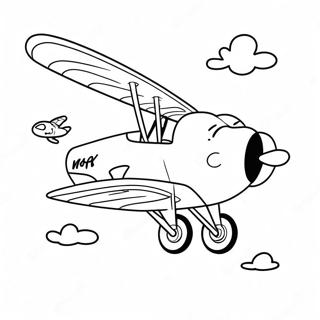 Snoopy, der sein rotes Flugzeug fliegt Ausmalbild | Snoopy Ausmalbild