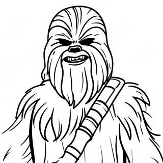 Chewbacca mit Blaster Ausmalbild | Chewbacca Ausmalbild
