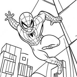 Webschwingender Spiderman Ausmalbild | Spiderman: Far From Home Ausmalbild