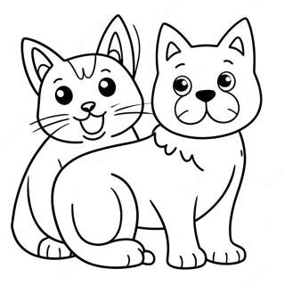 Hund und Katze Ausmalbild | Hund und Katze Ausmalbild