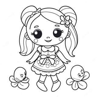 Lalaloopsy Puppe mit Bunter Kleidung Ausmalbild | Lalaloopsy Ausmalbild