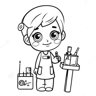 Niedlicher Phlebotomist Ausmalbild | Phlebotomie Ausmalbild