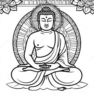 Meditierendes Buddha Ausmalbild | Buddha Ausmalbild