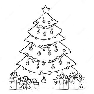 Festlicher Weihnachtsbaum Countdown Ausmalbild | Weihnachts Countdown Ausmalbild