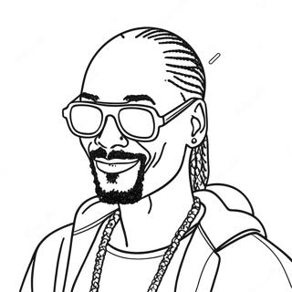 Snoop Dogg mit coolen Sonnenbrillen Ausmalbild | Snoop Dogg Ausmalbild