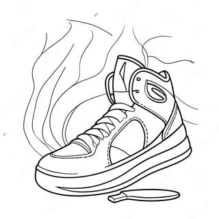 Coole Basketball-Sneaker Ausmalbild | Basketballschuhe Ausmalbild