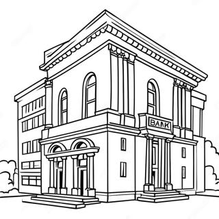 Bankgebäude Ausmalbild | Bank Ausmalbild