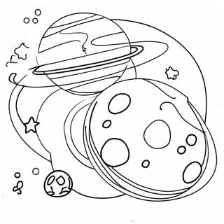 Bunte Planeten in Umlaufbahn Ausmalbild | Sonnensystem Ausmalbild