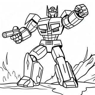 Transformers Megatron im Kampf Ausmalbild | Megatron Ausmalbild