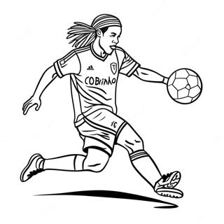 Ronaldinho dribbelt den Ball Ausmalbild | Ronaldinho Ausmalbild