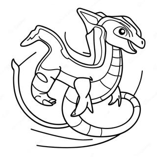 Mega Rayquaza im Flug Ausmalbild | Mega Rayquaza Ausmalbild