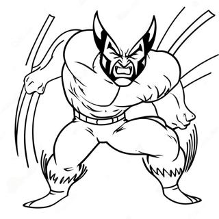 Wolverine in Aktion Ausmalbild | X-Men Ausmalbild