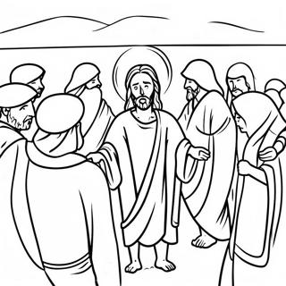 Jesus heilt Ausmalbild | Jesus heilt Ausmalbild