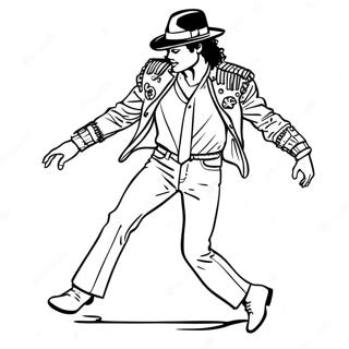 Michael Jackson beim Moonwalk Ausmalbild | Michael Jackson Ausmalbild