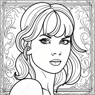 Taylor Swift Rotes Albumcover Ausmalbild | Taylor Swift Rot Ausmalbild