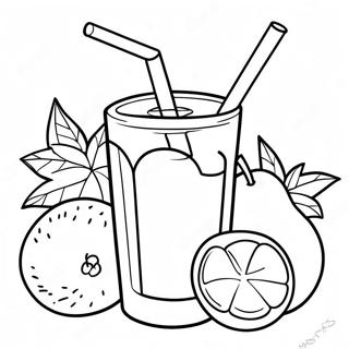 Erfrischender Fruchtsaft Ausmalbild | Getränk Ausmalbild