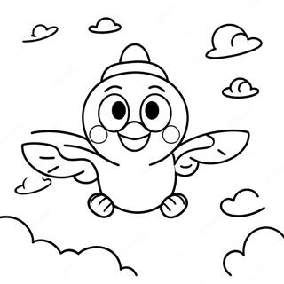 Cappy Fliegt Durch Den Himmel Ausmalbild | Super Mario Odyssey Cappy Ausmalbild