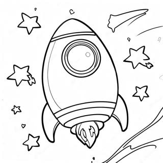 Bunte Rakete im Weltraum Ausmalbild | Rakete Ausmalbild