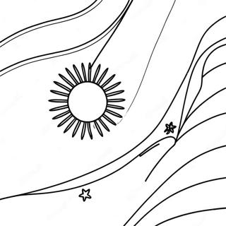 Argentinische Flagge Ausmalbild | Argentinien Ausmalbild