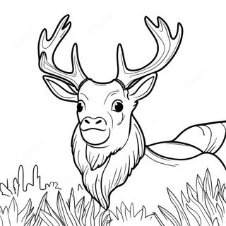 Majestätischer Hirsch mit Geweih Ausmalbild | Buck Ausmalbild