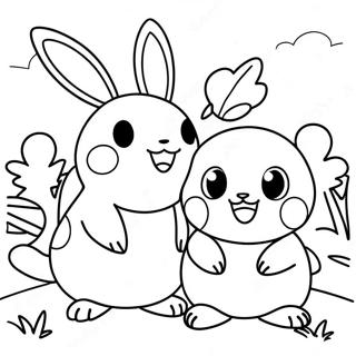 Pokemon Ostereiersuche Ausmalbild | Pokemon Ostern Ausmalbild