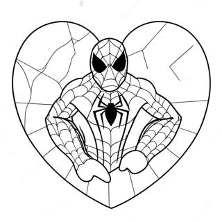 Spiderman Valentinstag Herz Ausmalbild | Spiderman Valentinstag Ausmalbild
