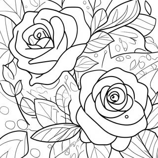 Schöne blühende Rosen Ausmalbild | Rosen Ausmalbild