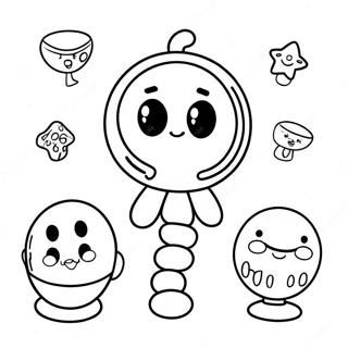 Bunte Kaugummikaraktere Ausmalbild | Gumball Ausmalbild