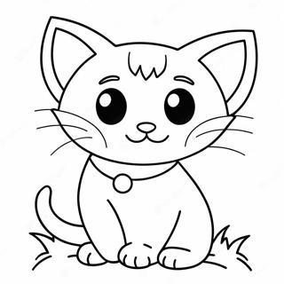 Verspieltes Kätzchen Ausmalbild | Katzenkind Ausmalbild