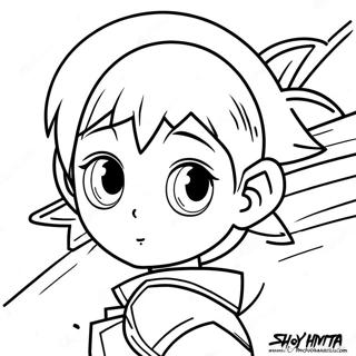 Shoyo Hinata in Aktion Ausmalbild | Haikyuu Ausmalbild